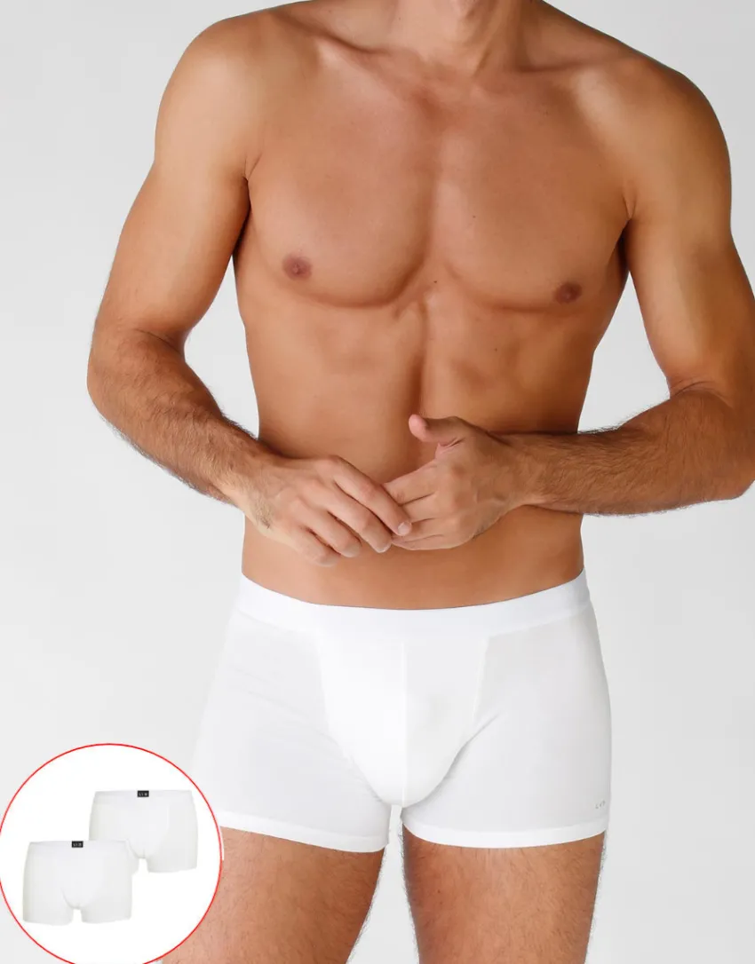 Uomo LOVABLE Multipack|Boxer-Bipack boxer in cotone elasticizzato, biancoREF# L09G4