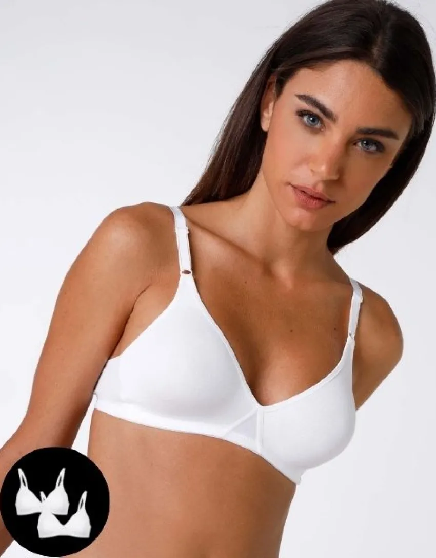 Donna LOVABLE Coppa D|Coppa C-Bipack reggiseni senza ferretto Cotton Line in cotone, REF# L1604