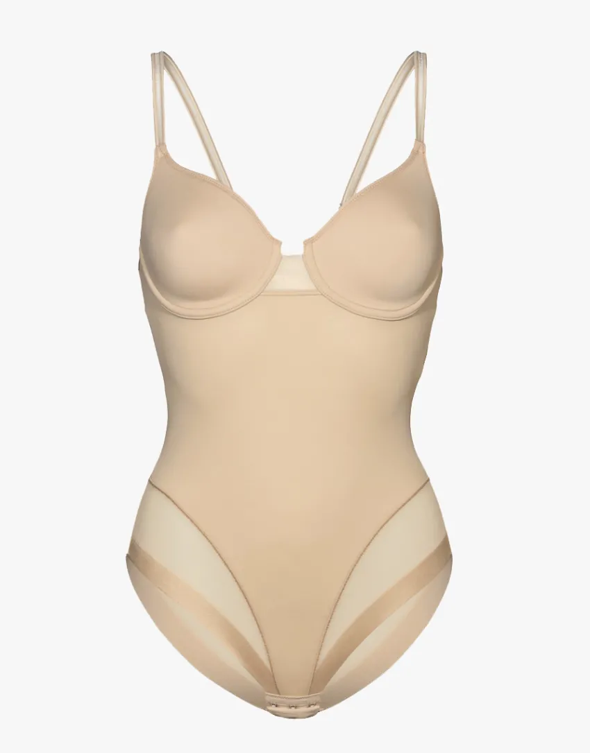 Donna LOVABLE Body E Lingerie-Body contenitivo con ferretto in microfibra e tulle Millenium Equilibre, REF# 3005