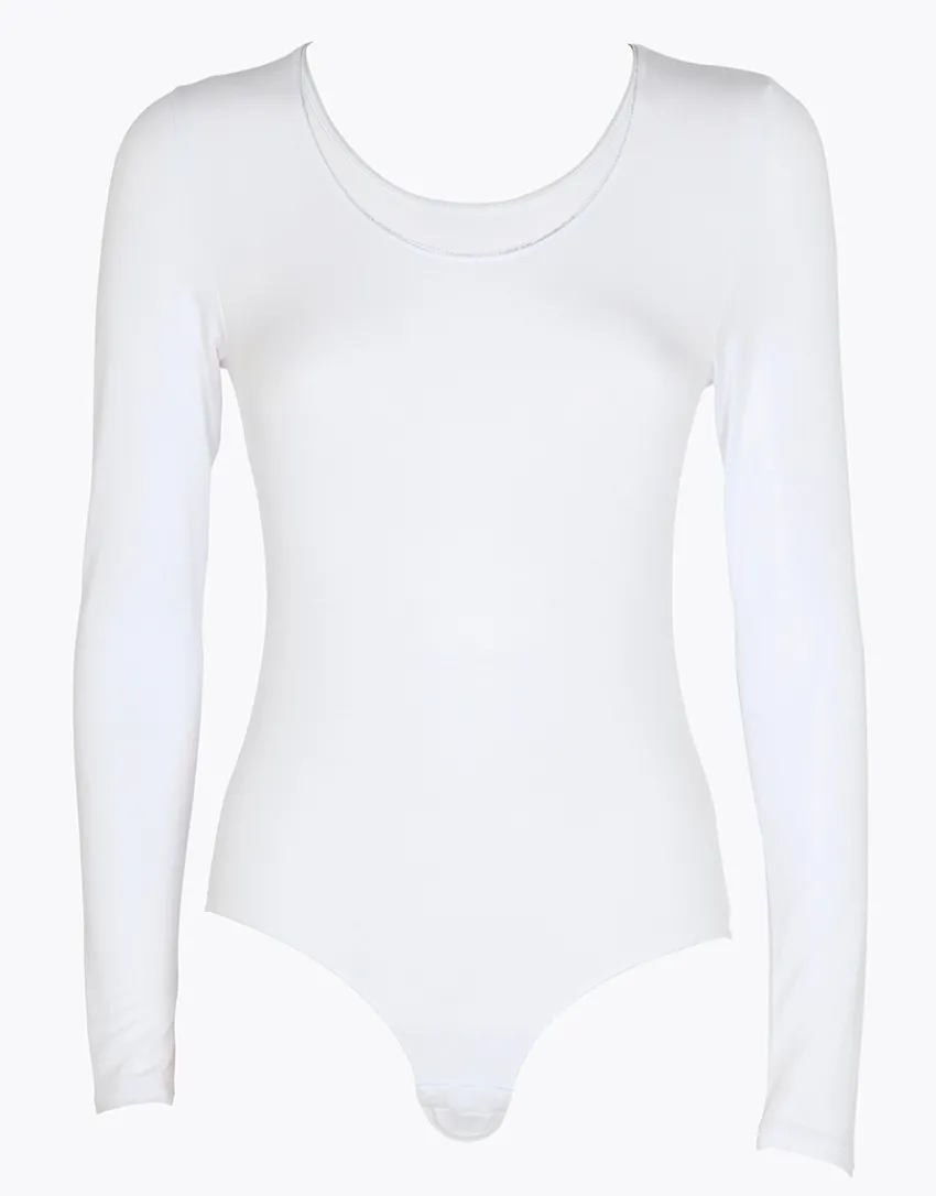 Donna LOVABLE Maglie|Body E Lingerie-Body Manica Lunga Scollo Tondo Ampio Micromodal, REF# L0EEK