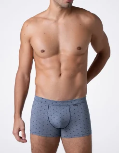 Uomo LOVABLE Boxer-Boxer Classic Cotton Modal, blu stampa alberiREF# L0E9V