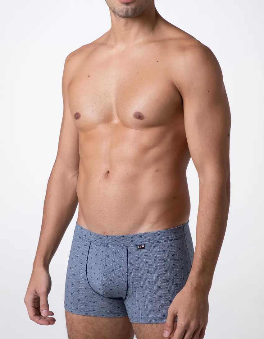 Uomo LOVABLE Boxer-Boxer Classic Cotton Modal, blu stampa alberiREF# L0E9V