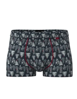 Uomo LOVABLE Boxer-Boxer Funny Xmas in stretch cotton, stampa alberiREF# L0E9W