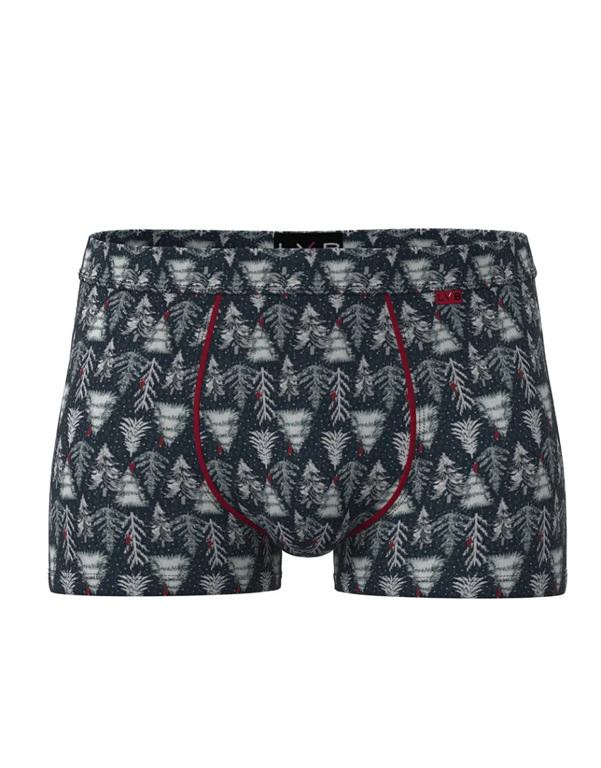 Uomo LOVABLE Boxer-Boxer Funny Xmas in stretch cotton, stampa alberiREF# L0E9W