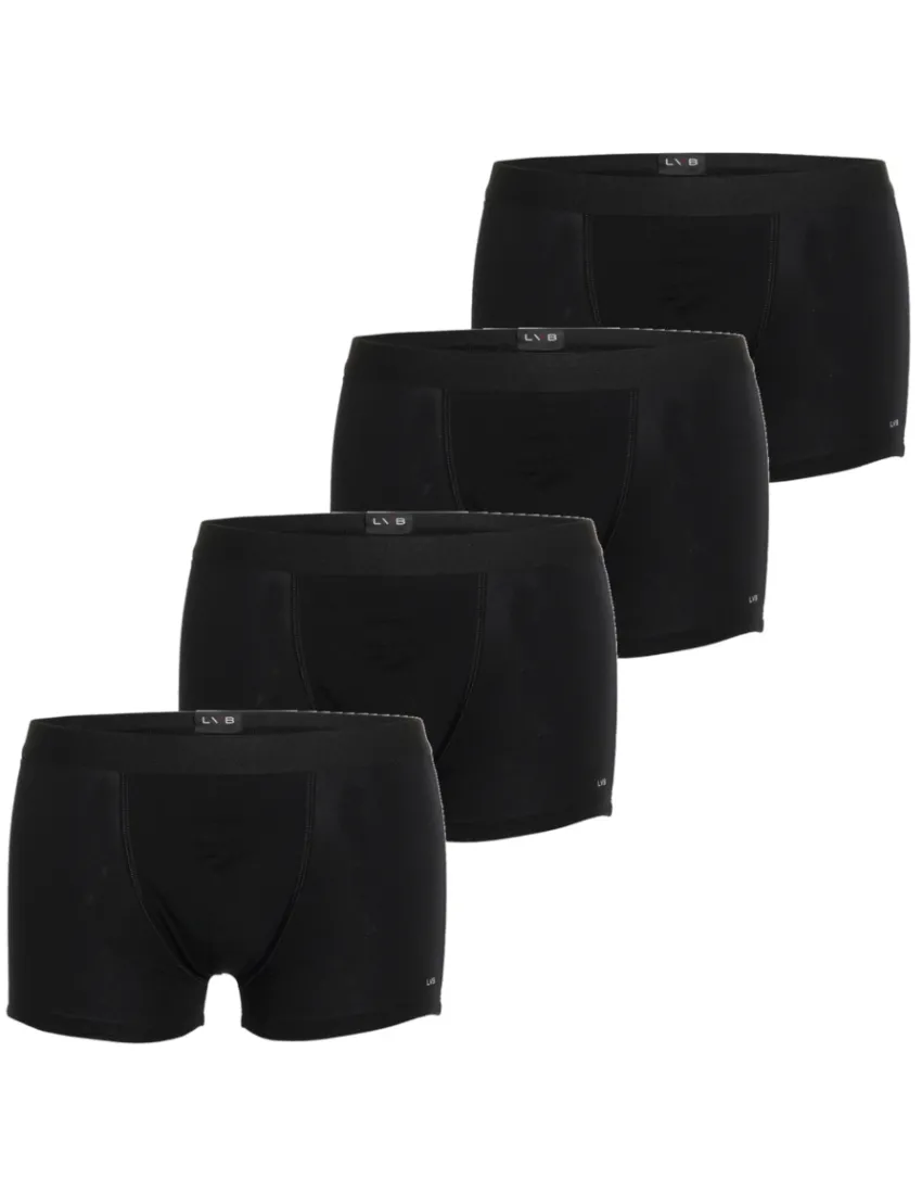 Uomo LOVABLE Multipack|Boxer-Boxer in cotone elasticizzato, confezione x4 neroREF# L09G4