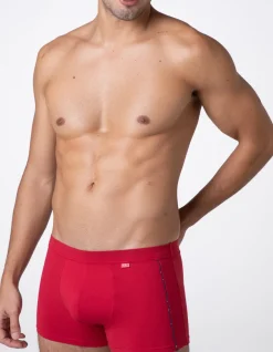 Uomo LOVABLE Boxer-Boxer Solid Red Xmas, rosso profilo checkREF# L0DLI