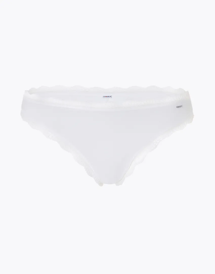 Donna LOVABLE Brasiliani-Brasiliano lovely in cotone elasticizzato e pizzo, REF# L0CW1