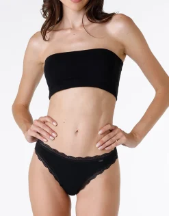 Donna LOVABLE Brasiliani-Brasiliano lovely in cotone elasticizzato e pizzo, REF# L0CW1
