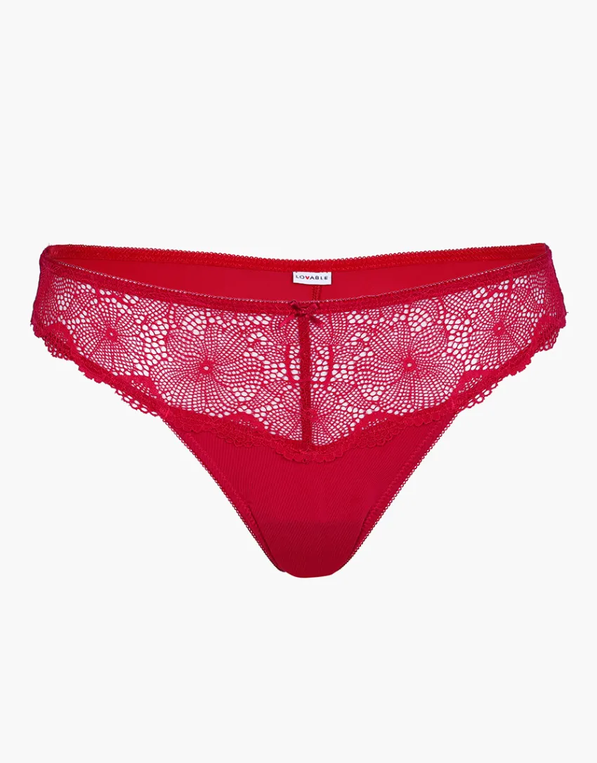 Donna LOVABLE Brasiliani-Brasiliano Pretty Lace in pizzo e microfibra, REF# L0DJY