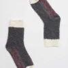 Donna LOVABLE Calze E Collant-Calzini Warm and Cuddle Slipper, blu notte e avorioREF# L0EET
