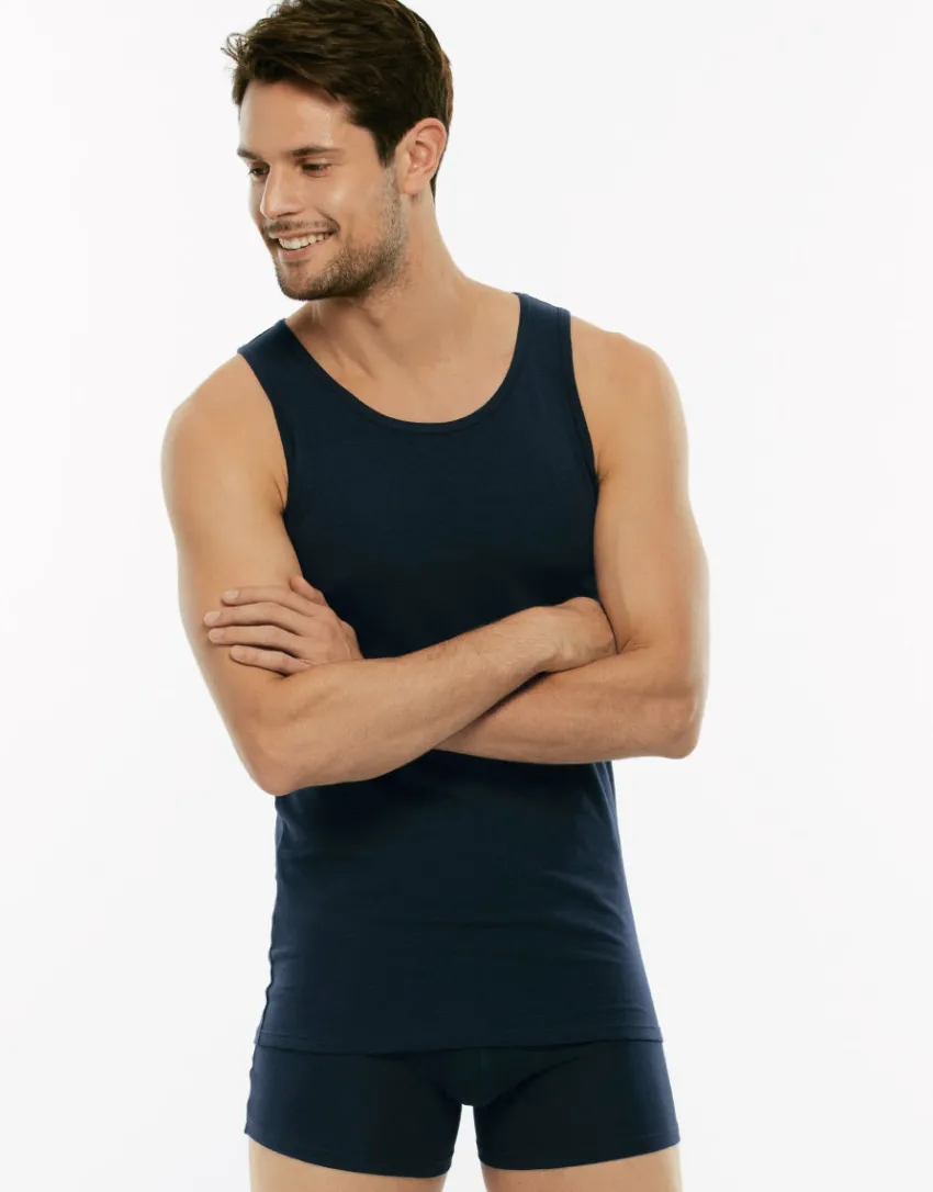 Uomo LOVABLE Canotte E Smanicati-Canotta Cotton Stretch in cotone elasticizzato, REF# L05XV