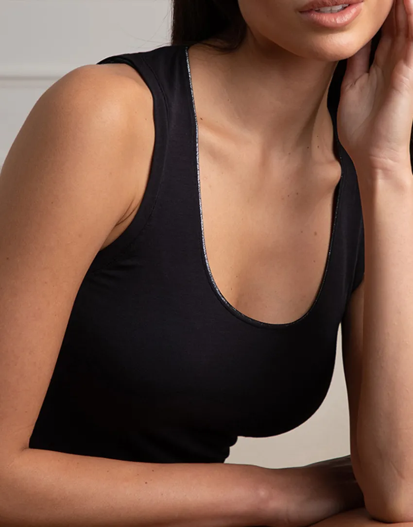 Donna LOVABLE Top E Smanicati-Canotta Scollo Tondo Micromodal, REF# L0EEL