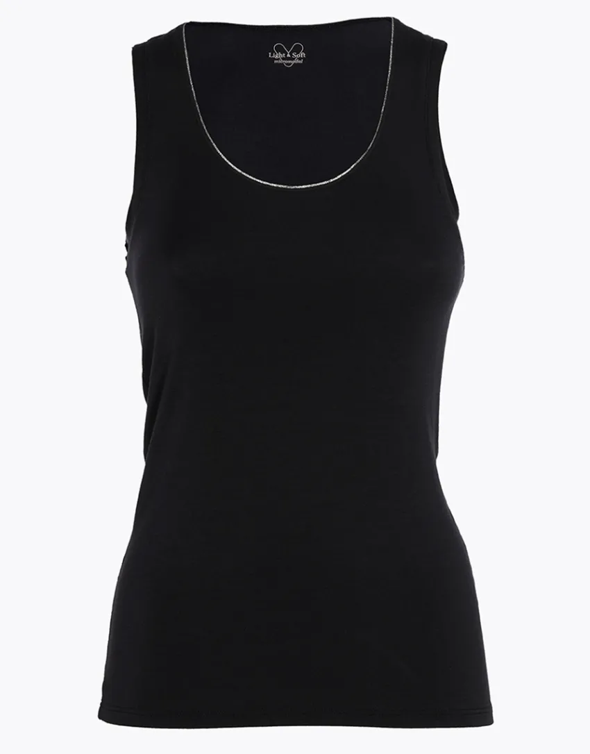 Donna LOVABLE Top E Smanicati-Canotta Scollo Tondo Micromodal, REF# L0EEL