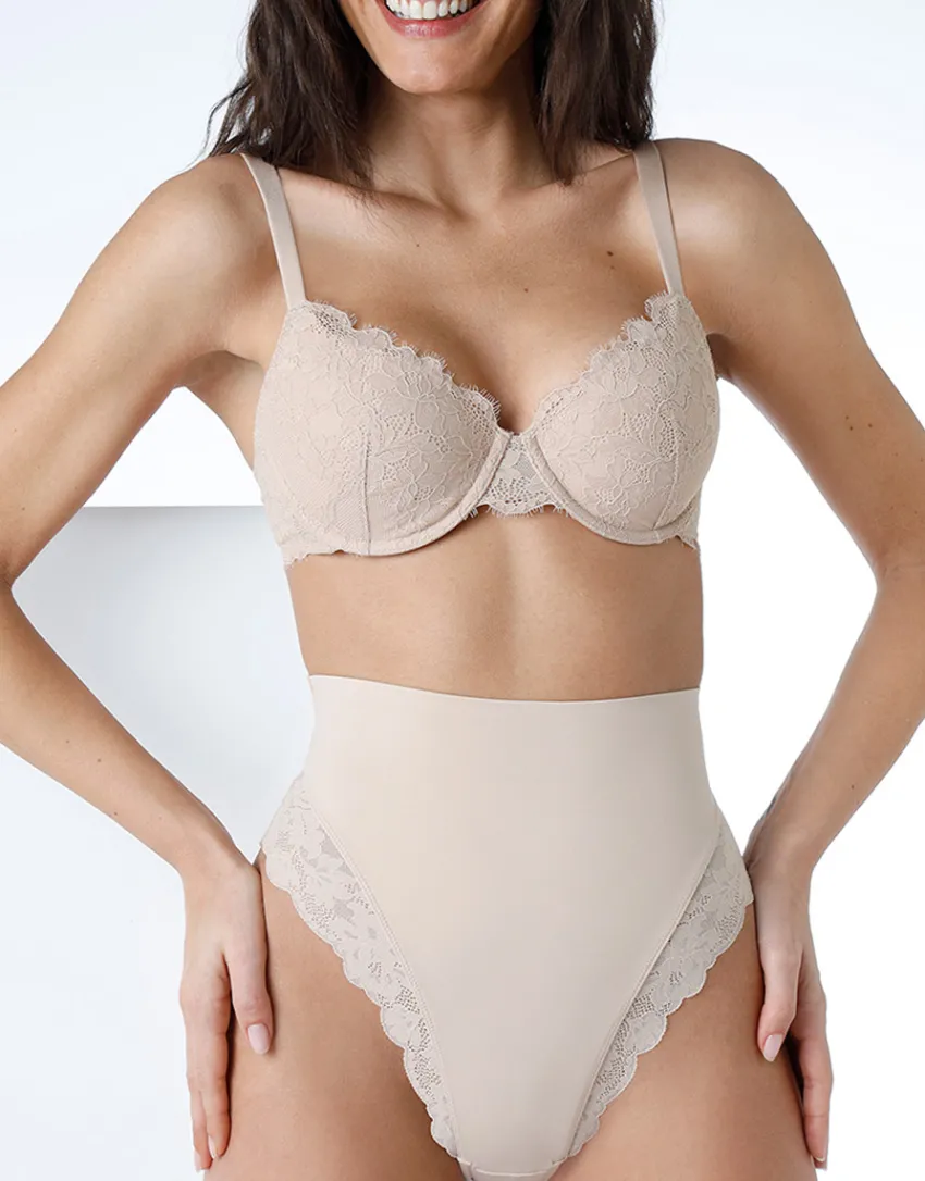 Donna LOVABLE Guaine-Guaina Perizoma Smooth Femininity in microfibra e pizzo, skinREF# L0EAY
