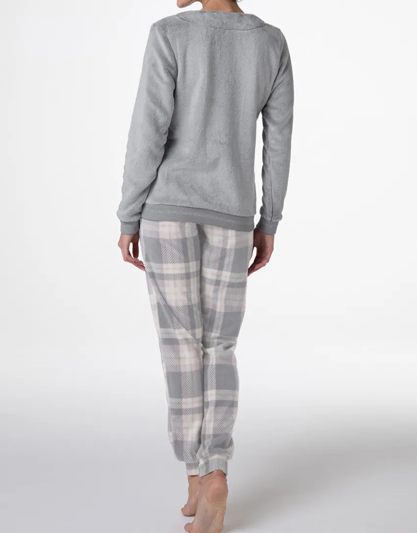 Donna LOVABLE Homewear|Pigiami Donna-Homewear Chiuso in Pelliccetta e Pile, REF# L0E9K