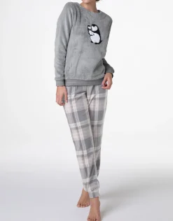 Donna LOVABLE Homewear|Pigiami Donna-Homewear Chiuso in Pelliccetta e Pile, REF# L0E9K