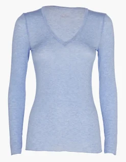 Donna LOVABLE Maglie-Maglia a manica lunga con scollo a V in modal e cashmere, REF# L0DVE