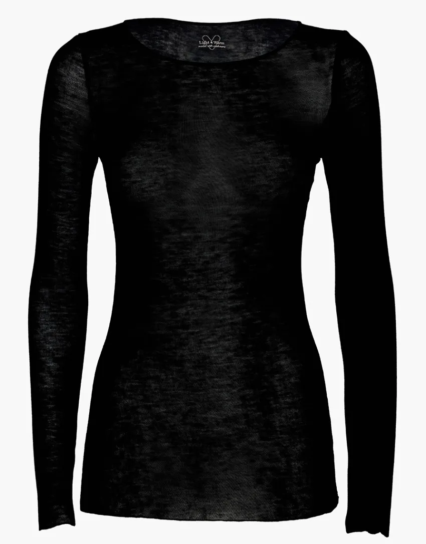 Donna LOVABLE Maglie-Maglia con scollo a barchetta e manica lunga in modal e cashmere, REF# L0DVC