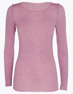 Donna LOVABLE Maglie-Maglia con scollo a barchetta e manica lunga in modal e cashmere, REF# L0DVC