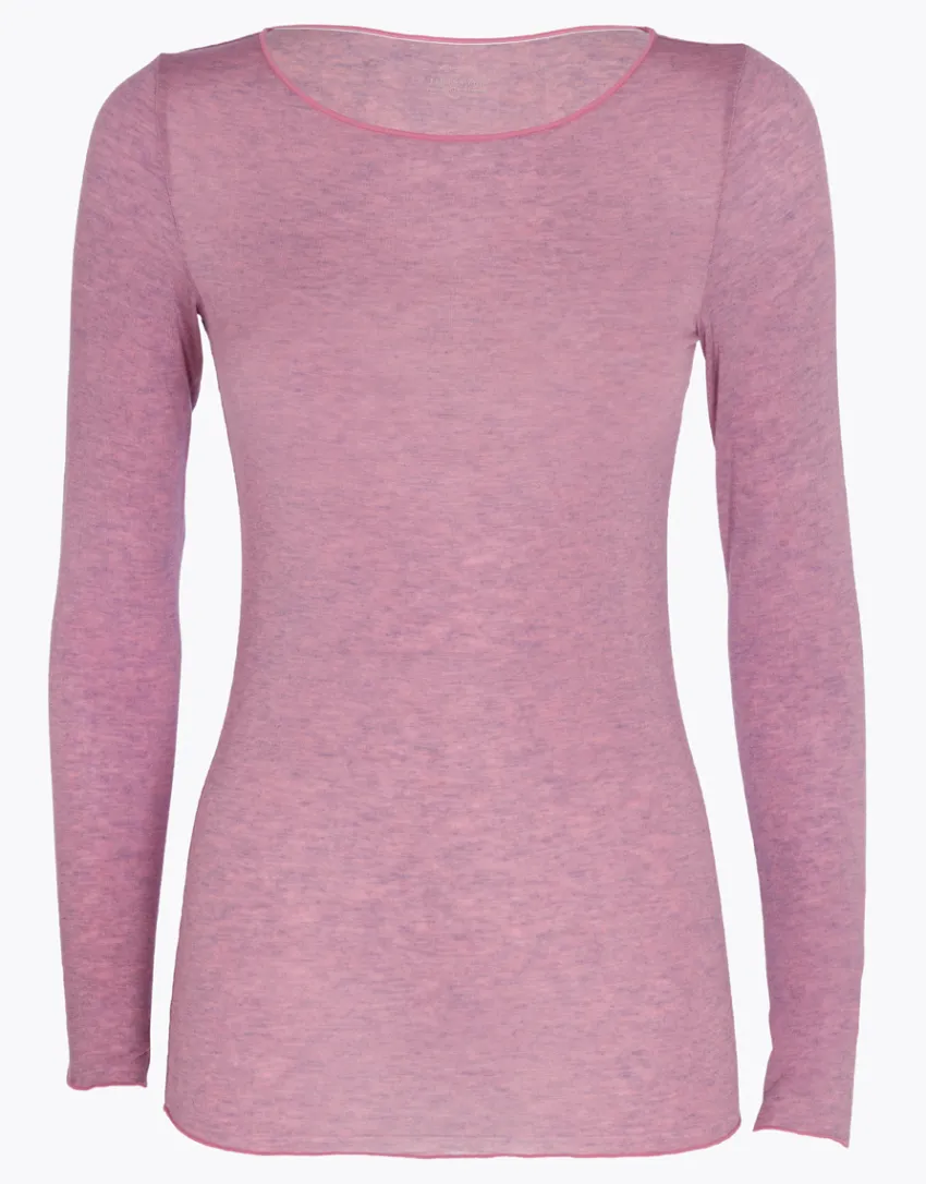 Donna LOVABLE Maglie-Maglia con scollo a barchetta e manica lunga in modal e cashmere, REF# L0DVC