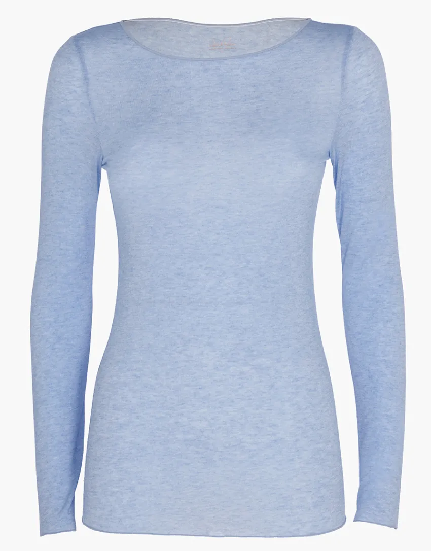 Donna LOVABLE Maglie-Maglia con scollo a barchetta e manica lunga in modal e cashmere, REF# L0DVC