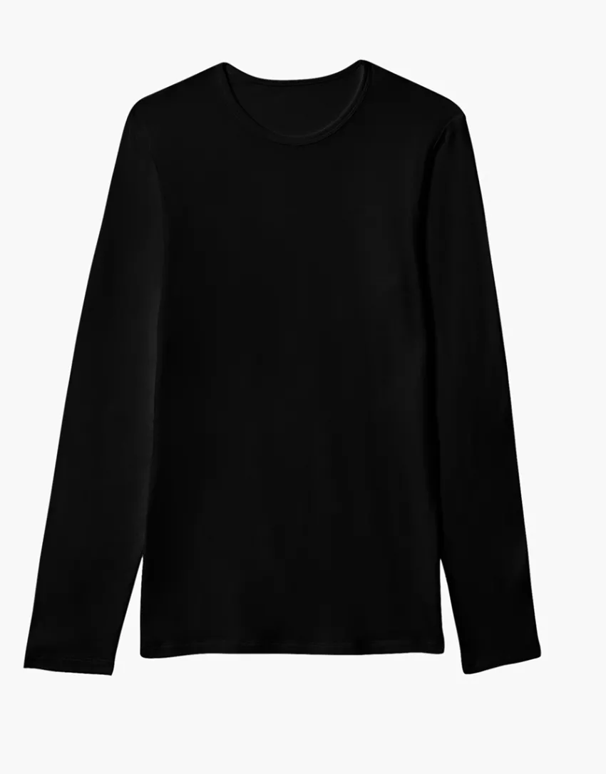 Uomo LOVABLE T-Shirt-Maglia girocollo manica lunga Warm Sensation in Stretch Cotton, REF# L041Z