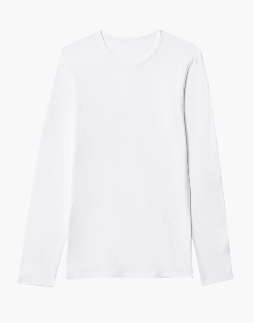 Uomo LOVABLE T-Shirt-Maglia girocollo manica lunga Warm Sensation in Stretch Cotton, REF# L041Z