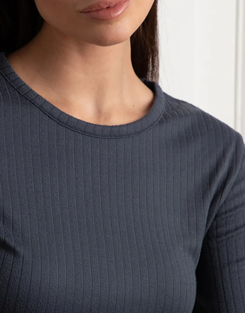 Donna LOVABLE Maglie-Maglia Manica Lunga Collo Tondo Light Rib, aciteREF# L0EEH