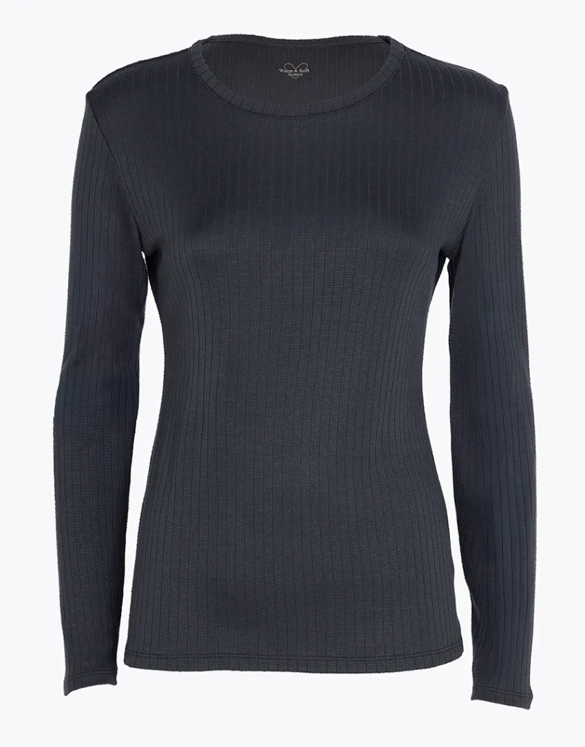 Donna LOVABLE Maglie-Maglia Manica Lunga Collo Tondo Light Rib, aciteREF# L0EEH