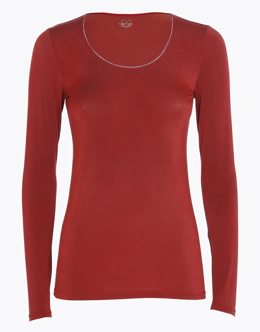 Donna LOVABLE Maglie-Maglia Manica Lunga Scollo Ampio Micromodal, REF# L0EEI