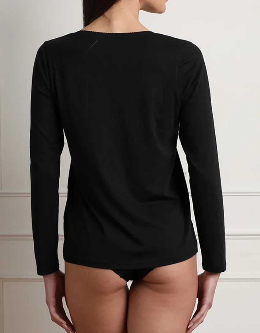 Donna LOVABLE Maglie-Maglia Manica Lunga Scollo a V Warm Sensation, REF# L0EJN