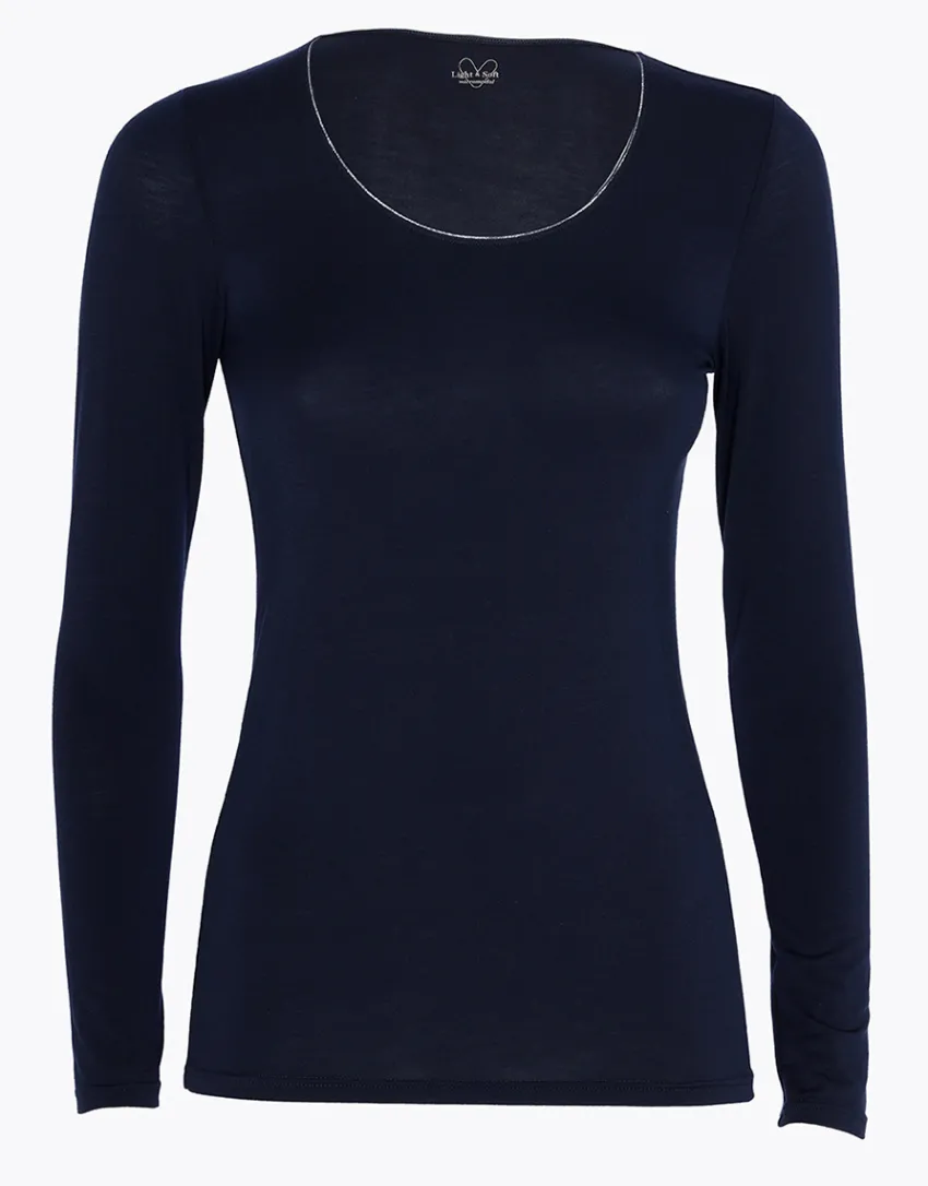 Donna LOVABLE Maglie-Maglia Manica Lunga Scollo Ampio Micromodal, REF# L0EEI