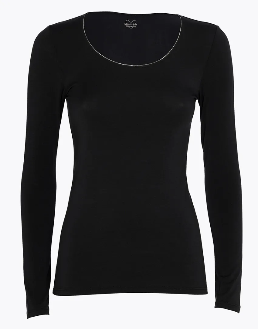 Donna LOVABLE Maglie-Maglia Manica Lunga Scollo Ampio Micromodal, REF# L0EEI