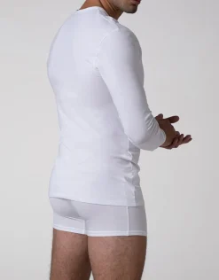Uomo LOVABLE T-Shirt-Maglia Manica Lunga scollo a V Cool Sensation in Stretch Cotton, REF# L0DGQ