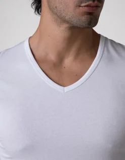 Uomo LOVABLE T-Shirt-Maglia Manica Lunga scollo a V Cool Sensation in Stretch Cotton, REF# L0DGQ