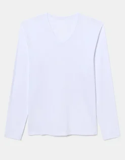 Uomo LOVABLE T-Shirt-Maglia Manica Lunga scollo a V Cool Sensation in Stretch Cotton, REF# L0DGQ