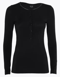 Donna LOVABLE Maglie-Maglia Manica Lunga Serafino Lungo Micromodal, REF# L0EEJ