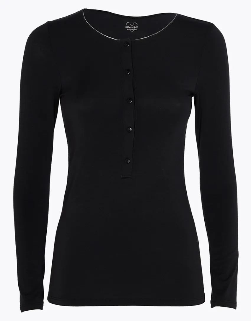 Donna LOVABLE Maglie-Maglia Manica Lunga Serafino Lungo Micromodal, REF# L0EEJ