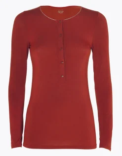 Donna LOVABLE Maglie-Maglia Manica Lunga Serafino Lungo Micromodal, REF# L0EEJ