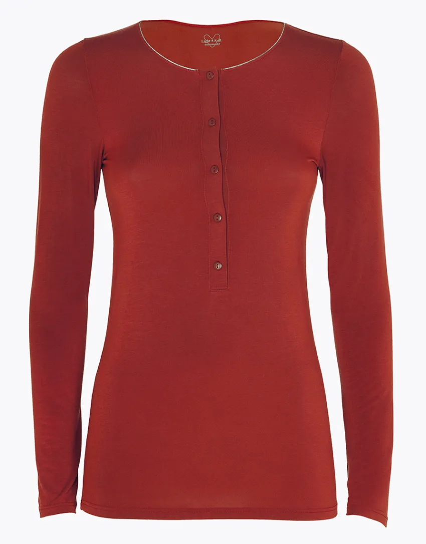 Donna LOVABLE Maglie-Maglia Manica Lunga Serafino Lungo Micromodal, REF# L0EEJ