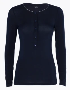 Donna LOVABLE Maglie-Maglia Manica Lunga Serafino Lungo Micromodal, REF# L0EEJ