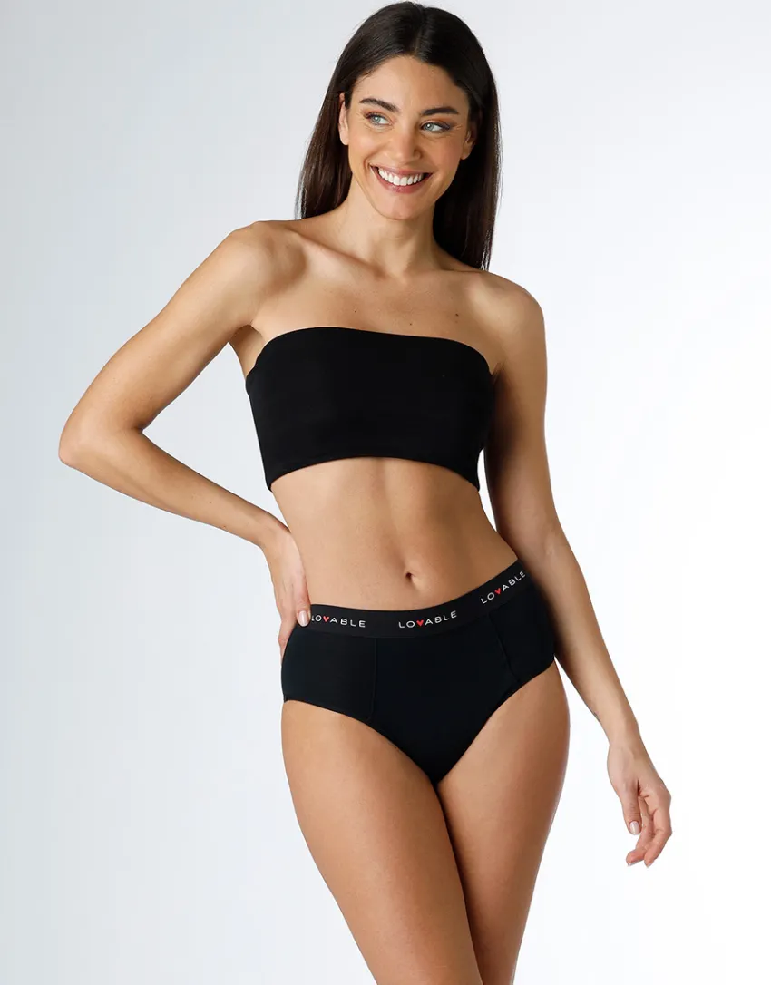 Donna LOVABLE Slip Da Ciclo Lavabili|Slip-NUOVO Slip alto da ciclo lavabile in cotone biologico certificato, colore , per flusso abbondanteREF# L0DPN