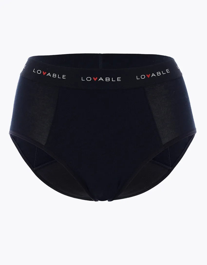 Donna LOVABLE Slip Da Ciclo Lavabili|Slip-NUOVO Slip alto da ciclo lavabile in cotone biologico certificato, colore , per flusso abbondanteREF# L0DPN