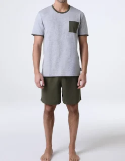 Uomo LOVABLE Pigiami-Pigiama Corto Girocollo in Jersey, ngeREF# L0EI5