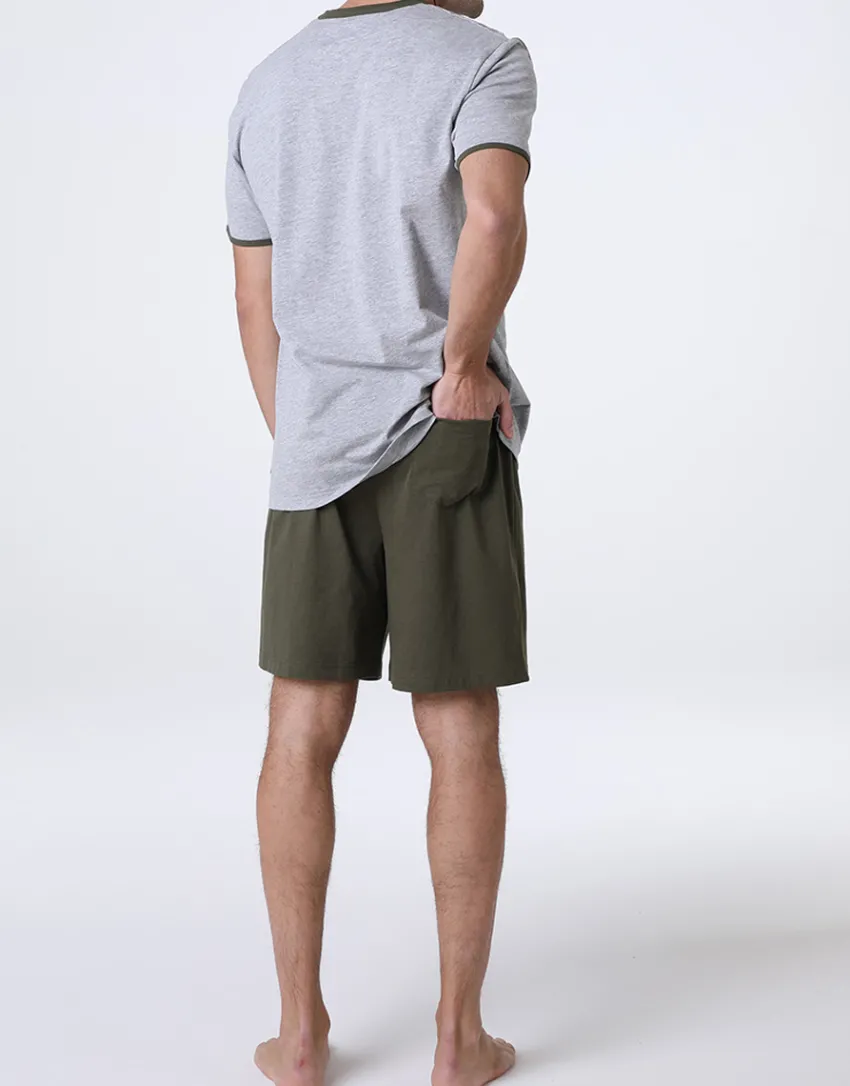 Uomo LOVABLE Pigiami-Pigiama Corto Girocollo in Jersey, ngeREF# L0EI5
