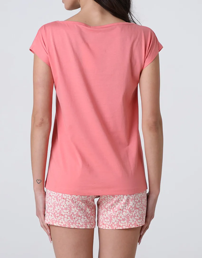 Donna LOVABLE Pigiami Donna-Pigiama Corto in Jersey, REF# L0EHX