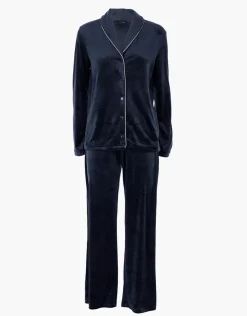 Donna LOVABLE Homewear|Pigiami Donna-Pigiama Lungo aperto in Ciniglia, REF# L0ELI