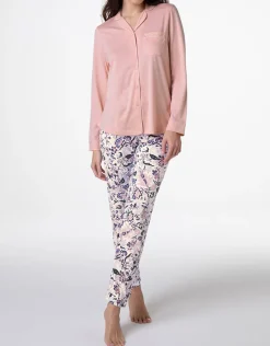 Donna LOVABLE Pigiami Donna-Pigiama Lungo aperto in Cotone Modal, REF# L0E9N