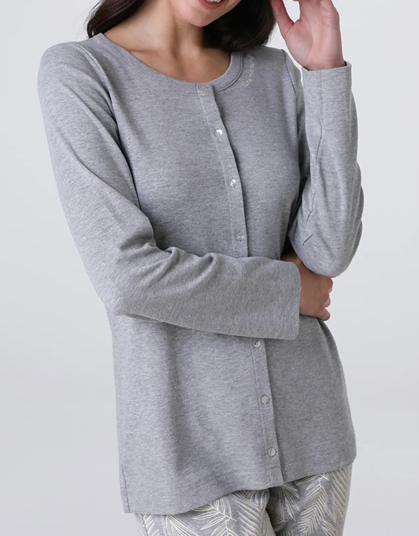 Donna LOVABLE Pigiami Donna-Pigiama Lungo Aperto in Interlock, ngeREF# L0EI2
