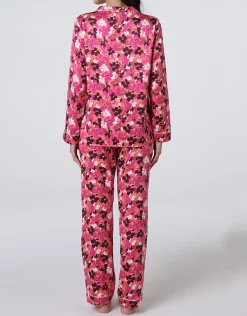 Donna LOVABLE Pigiami Donna-Pigiama Lungo aperto in Satin, REF# L0DMO